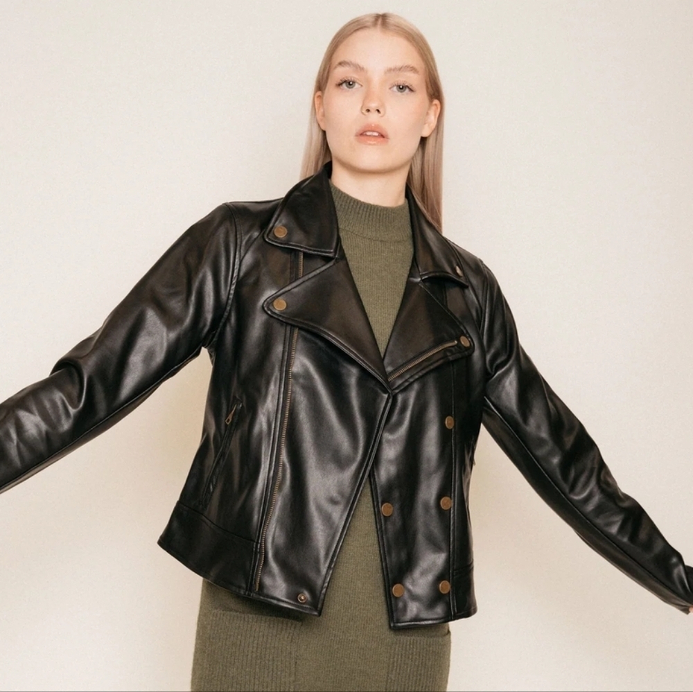Jackson Rowe Bond Faux Leather Jacket size small